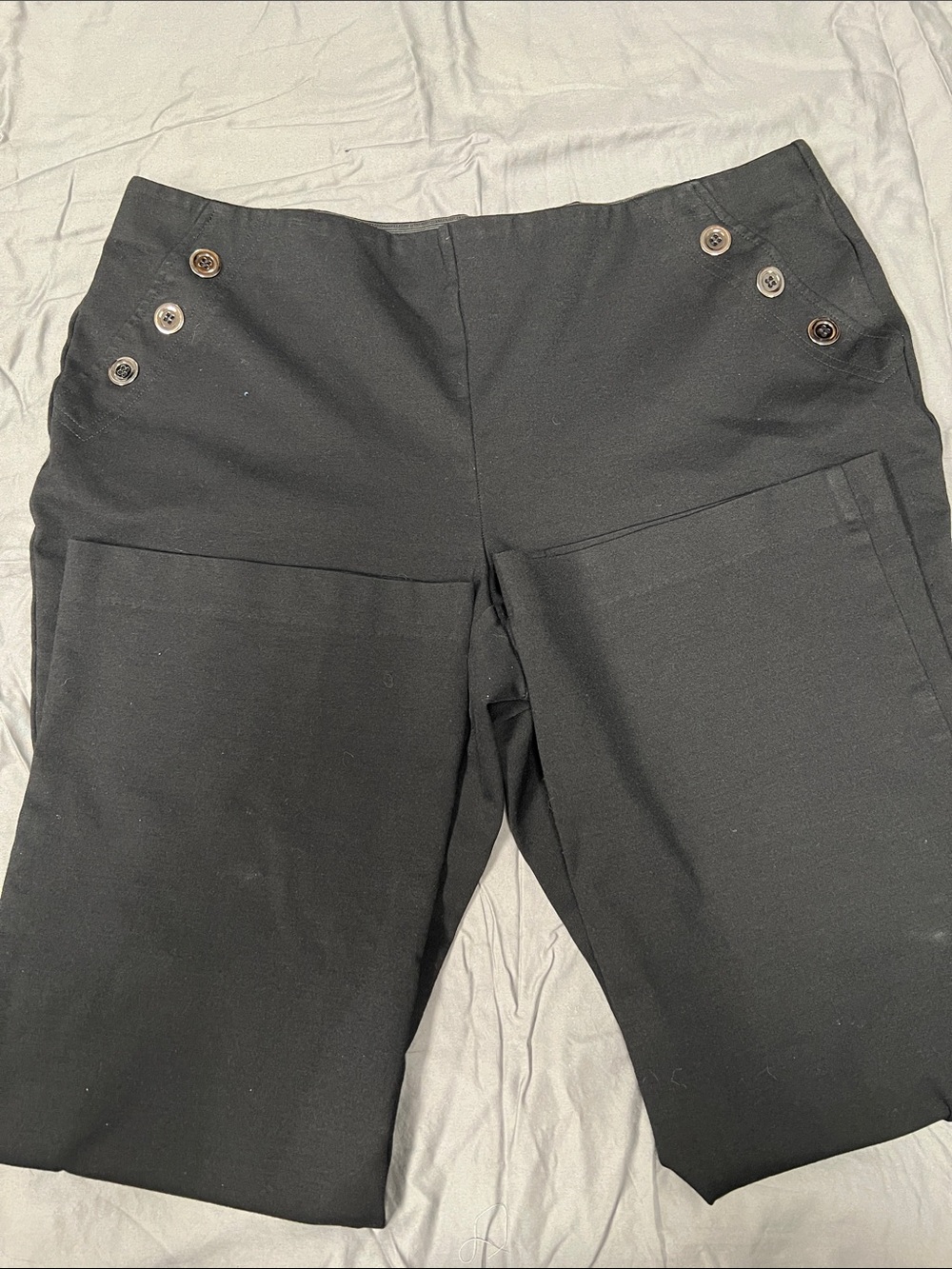 Alfani Black Button-Accent Chinos